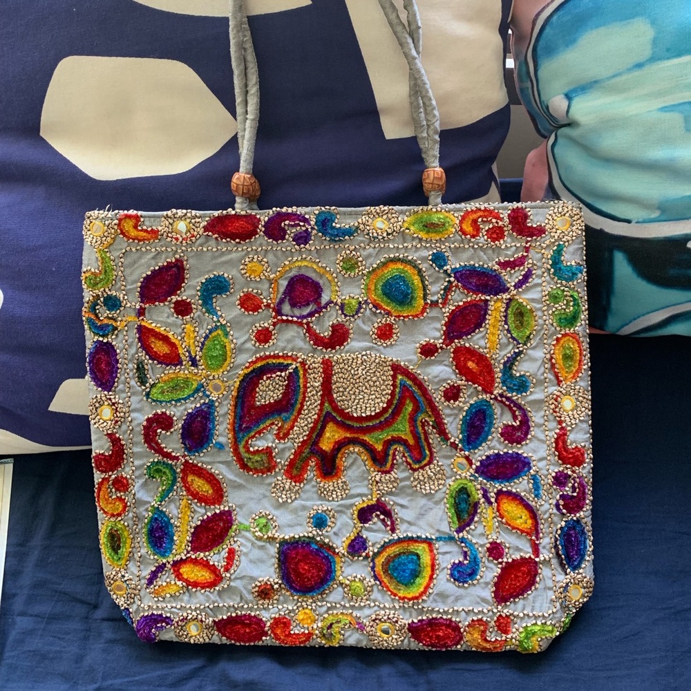 Handmade Indian Handbag with Elephant Design